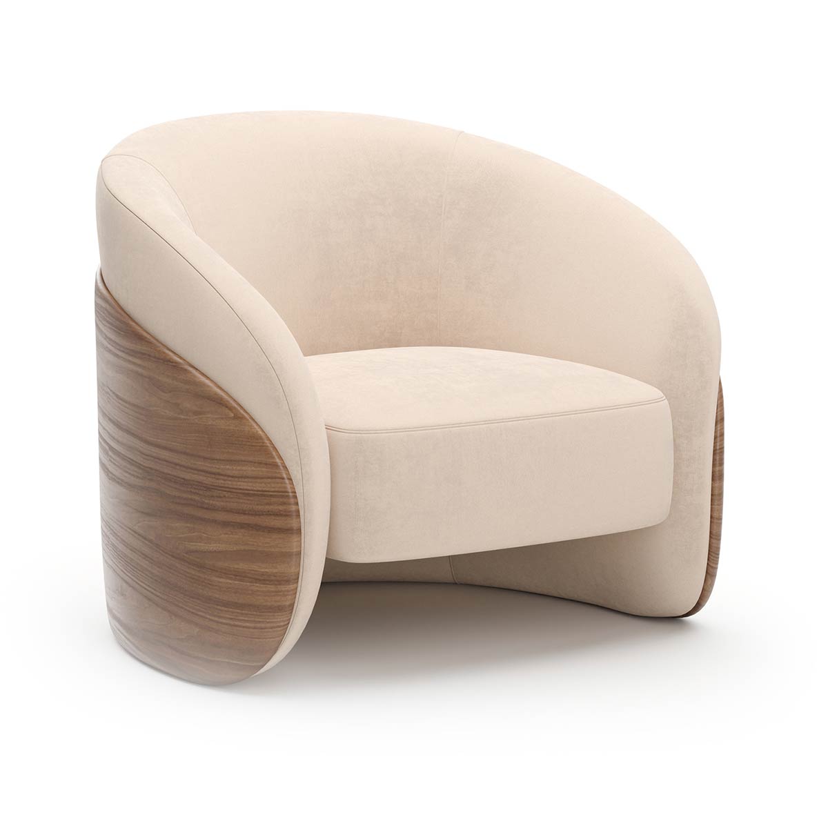 Fleur Wood Back Lounge Chair | Caracole Spring 2025 Collection | Elegant Contemporary Luxury Exclusive Designer Furniture
