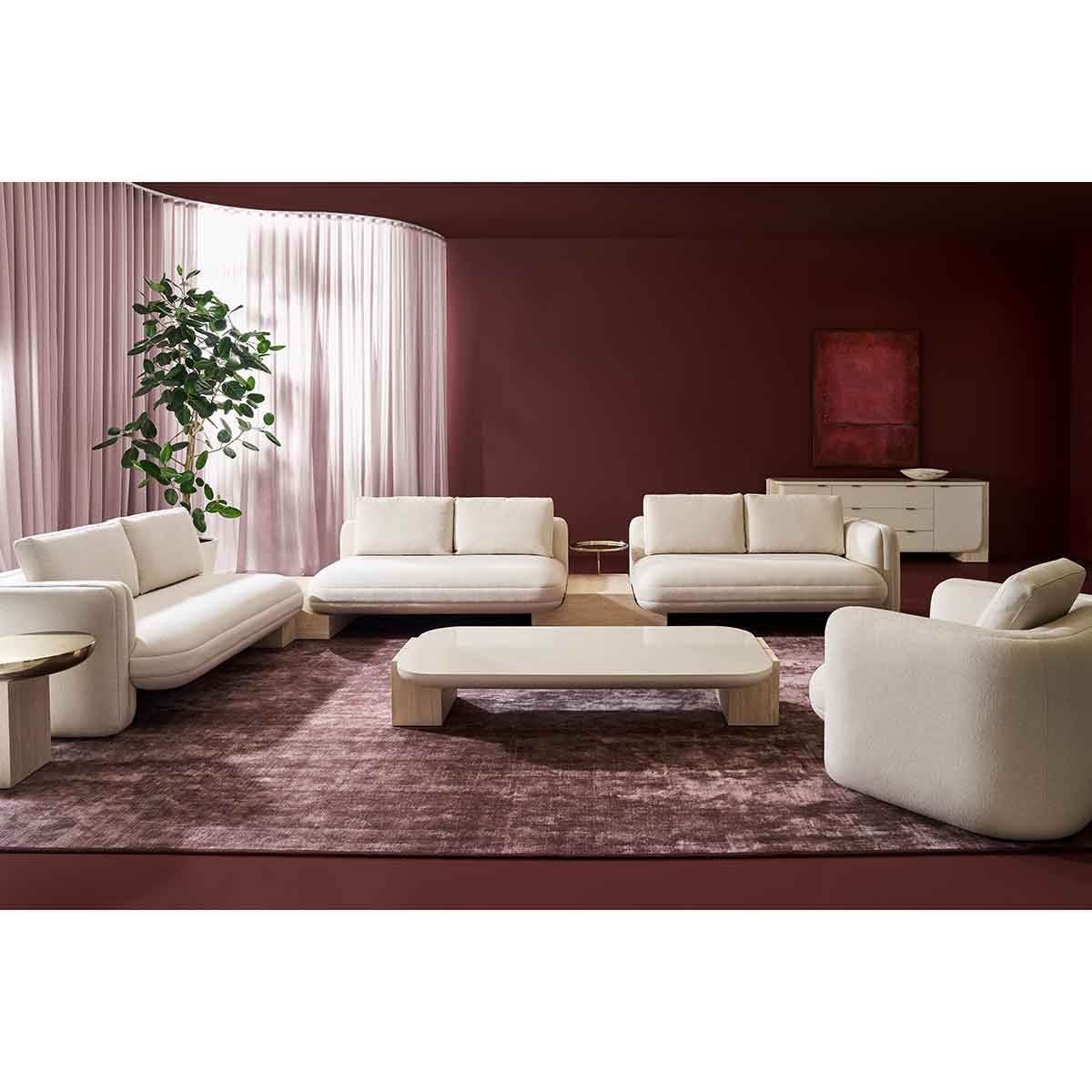 Overlap Sectional Sofa Ecru Linen | Caracole Spring 2025 Collection | Elegant Contemporary Luxury Exclusive Designer Furniture