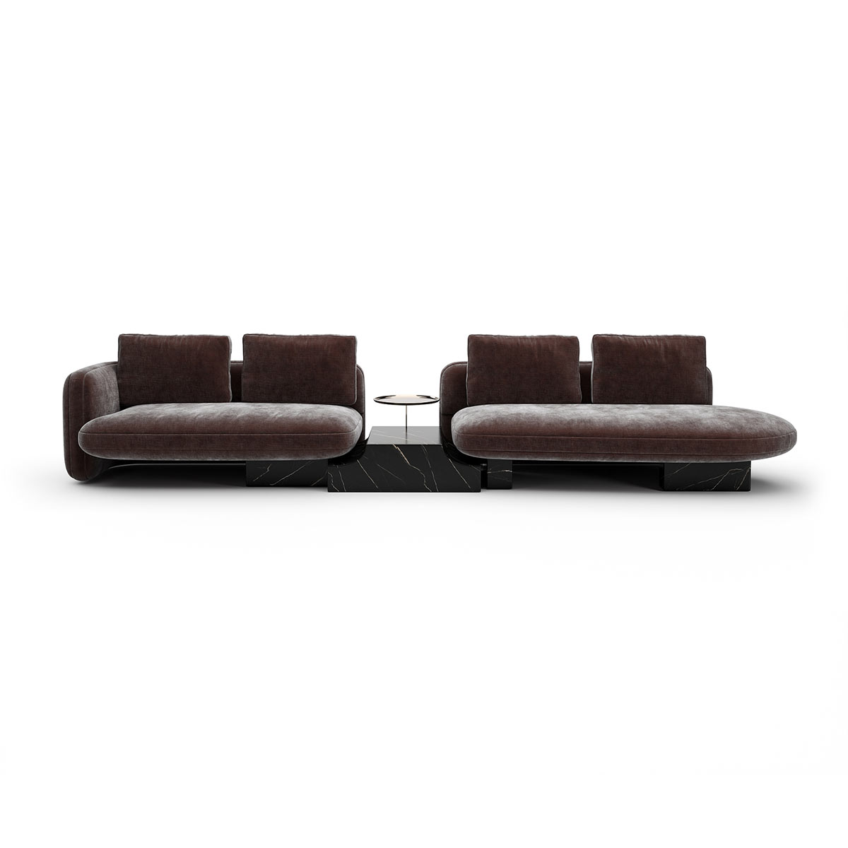 Overlap Sectional Dark Taupe | Caracole Spring 2025 Collection | Elegant Contemporary Luxury Exclusive Designer Furniture
