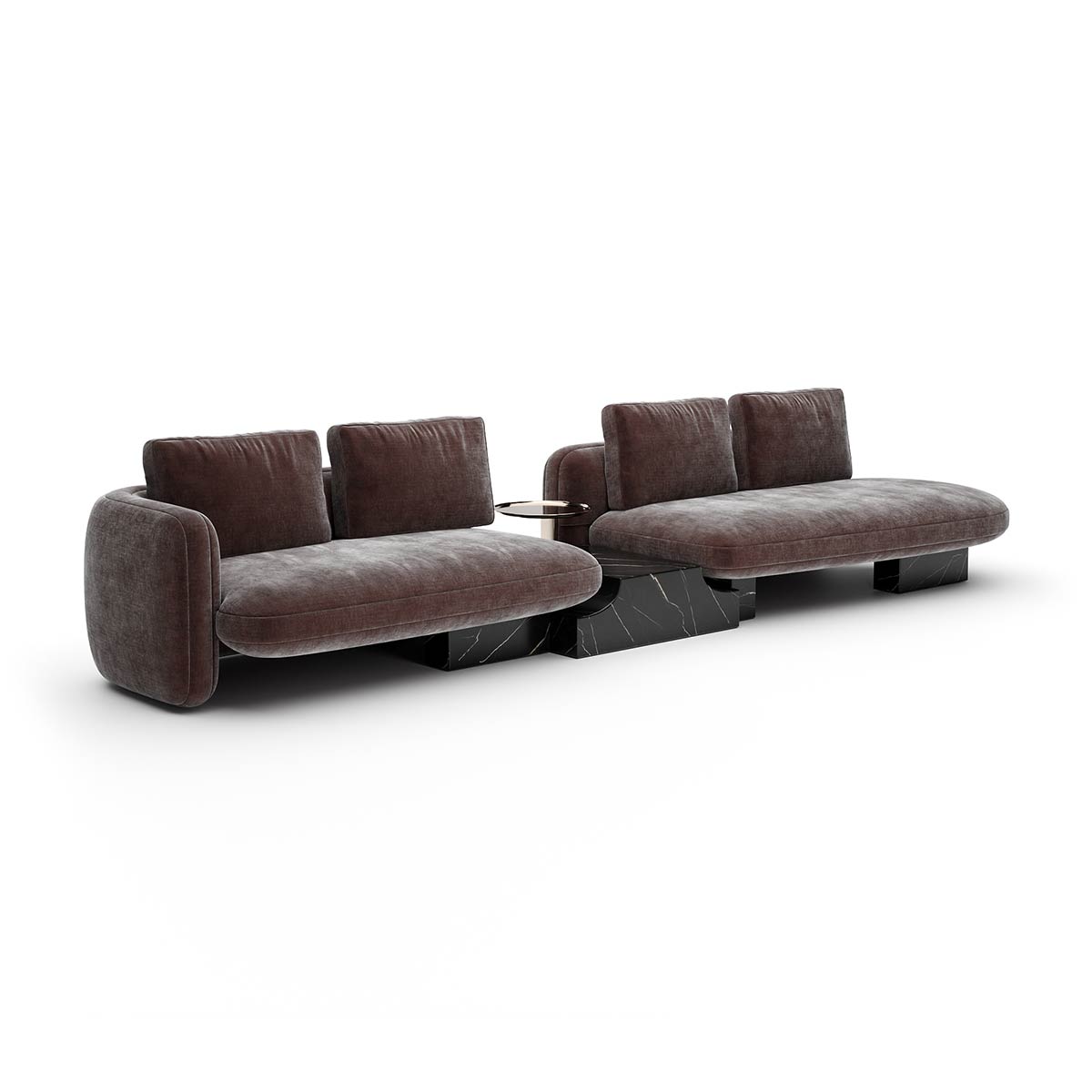 Overlap Sectional Dark Taupe | Caracole Spring 2025 Collection | Elegant Contemporary Luxury Exclusive Designer Furniture