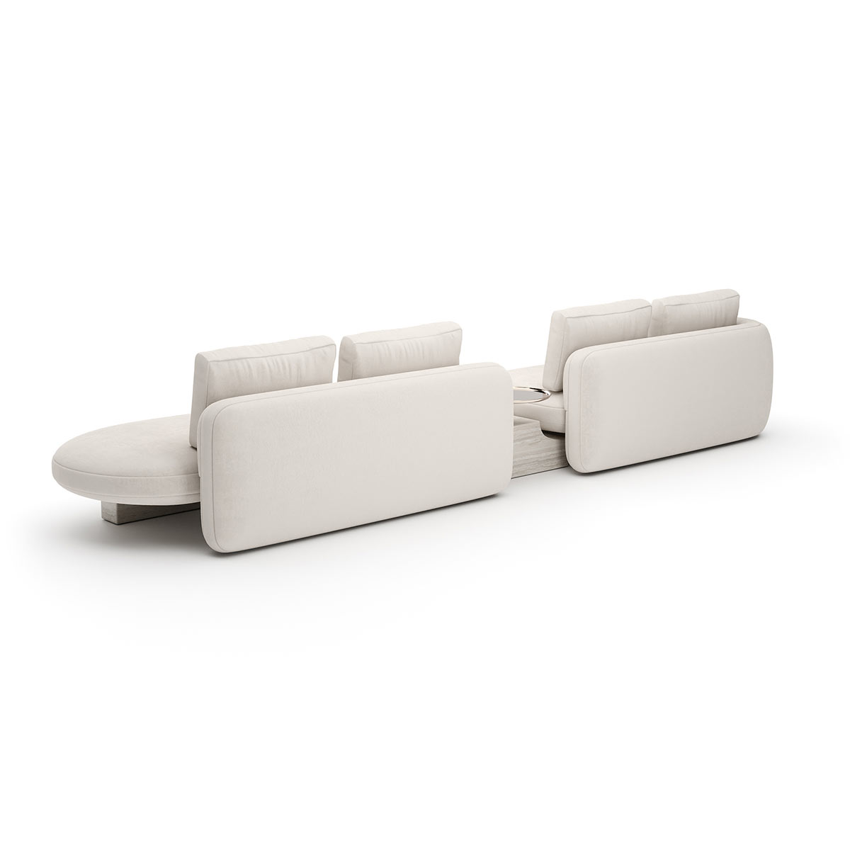Overlap Sectional Sofa Ecru Linen | Caracole Spring 2025 Collection | Elegant Contemporary Luxury Exclusive Designer Furniture