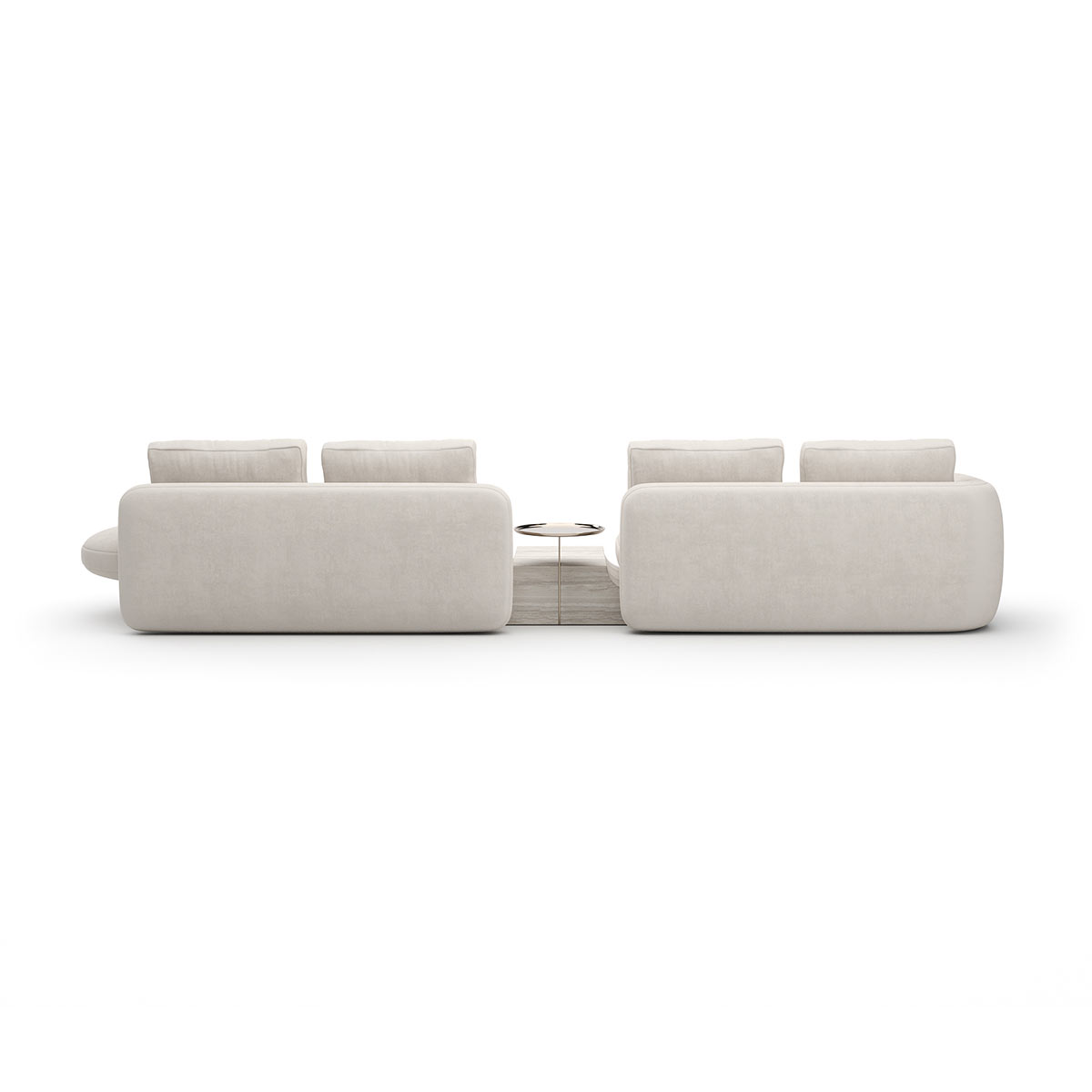 Overlap Sectional Sofa Ecru Linen | Caracole Spring 2025 Collection | Elegant Contemporary Luxury Exclusive Designer Furniture