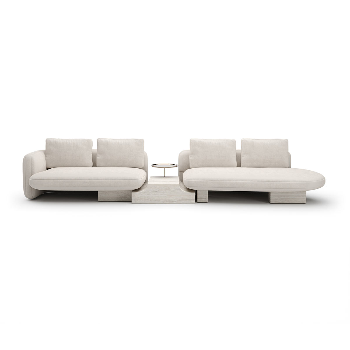 Overlap Sectional Sofa Ecru Linen | Caracole Spring 2025 Collection | Elegant Contemporary Luxury Exclusive Designer Furniture