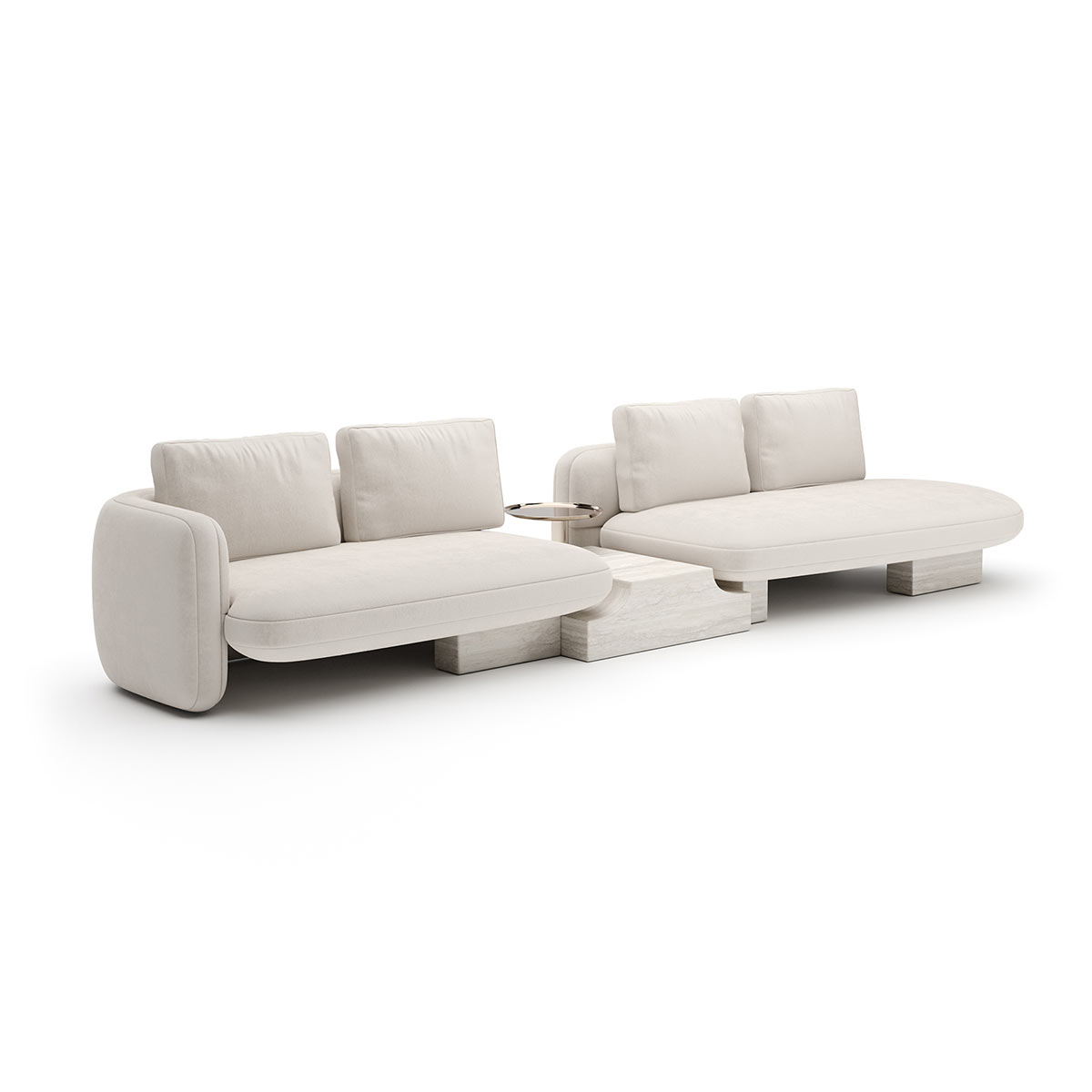 Overlap Sectional Sofa Ecru Linen | Caracole Spring 2025 Collection | Elegant Contemporary Luxury Exclusive Designer Furniture