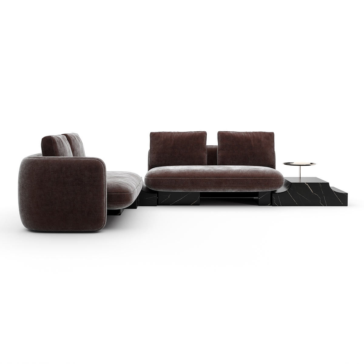Overlap Sectional Dark Taupe | Caracole Spring 2025 Collection | Elegant Contemporary Luxury Exclusive Designer Furniture