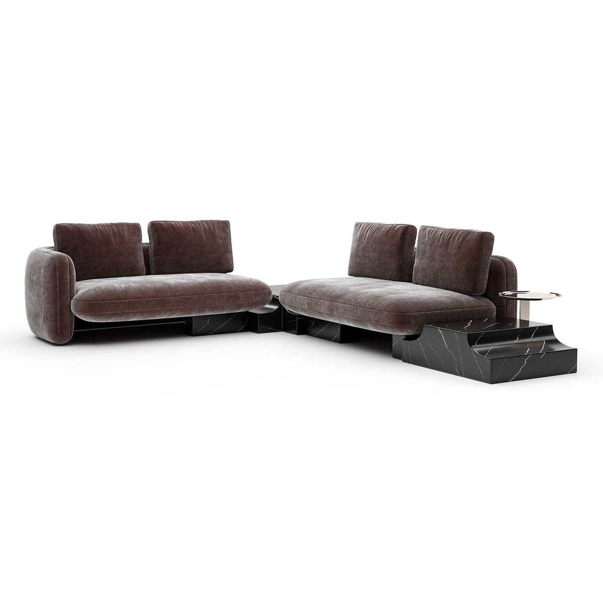 Overlap Sectional Dark Taupe | Caracole Spring 2025 Collection | Elegant Contemporary Luxury Exclusive Designer Furniture