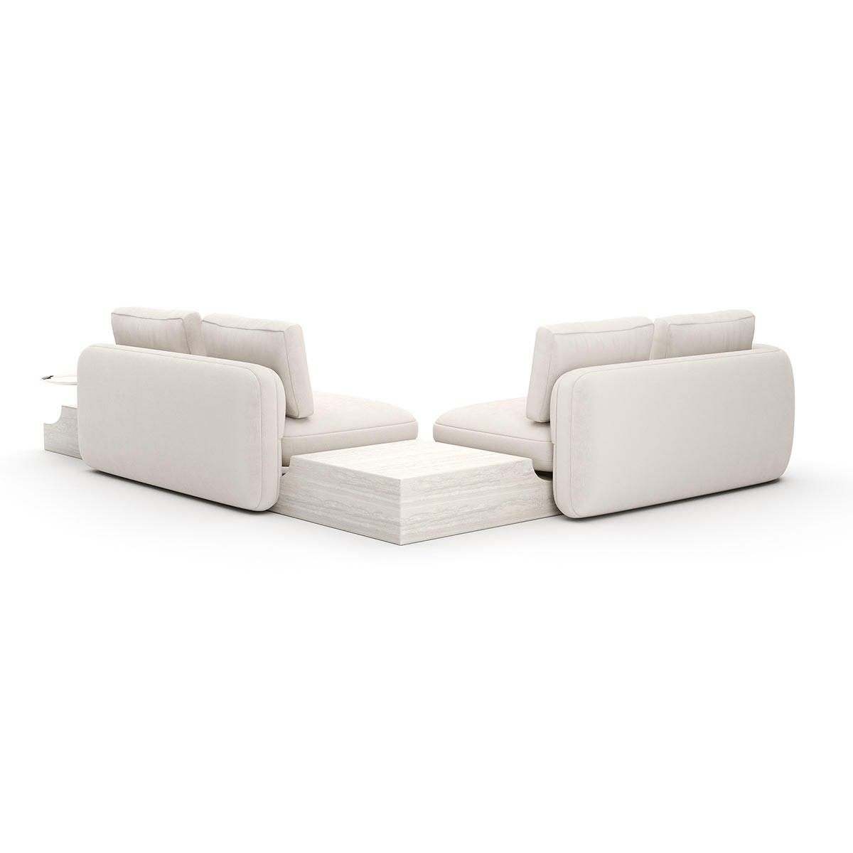 Overlap Sectional Sofa Ecru Linen | Caracole Spring 2025 Collection | Elegant Contemporary Luxury Exclusive Designer Furniture
