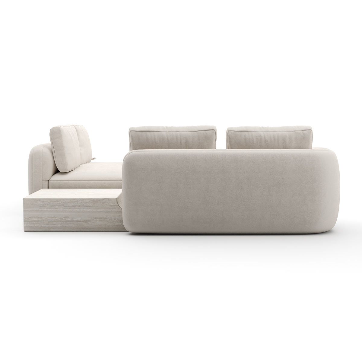 Overlap Sectional Sofa Ecru Linen | Caracole Spring 2025 Collection | Elegant Contemporary Luxury Exclusive Designer Furniture
