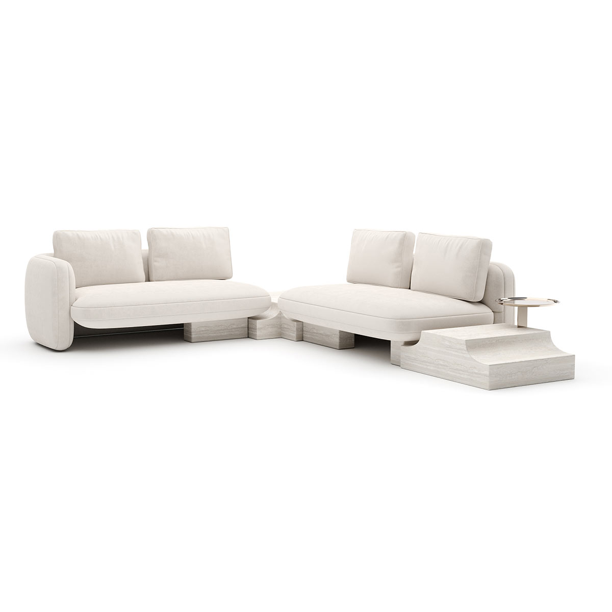 Overlap Sectional Sofa Ecru Linen | Caracole Spring 2025 Collection | Elegant Contemporary Luxury Exclusive Designer Furniture