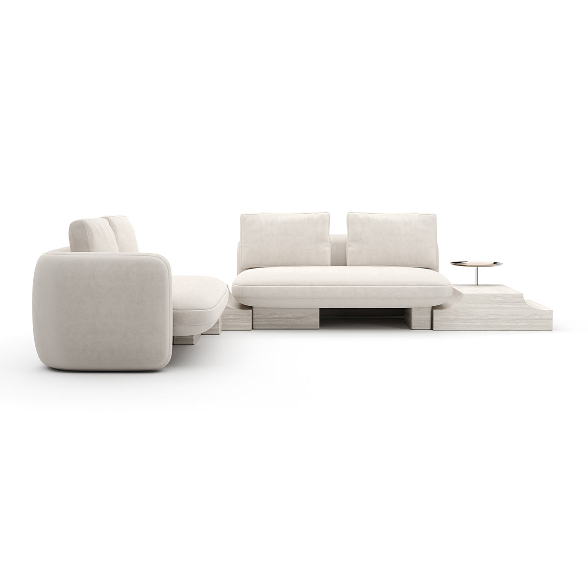 Overlap Sectional Sofa Ecru Linen | Caracole Spring 2025 Collection | Elegant Contemporary Luxury Exclusive Designer Furniture