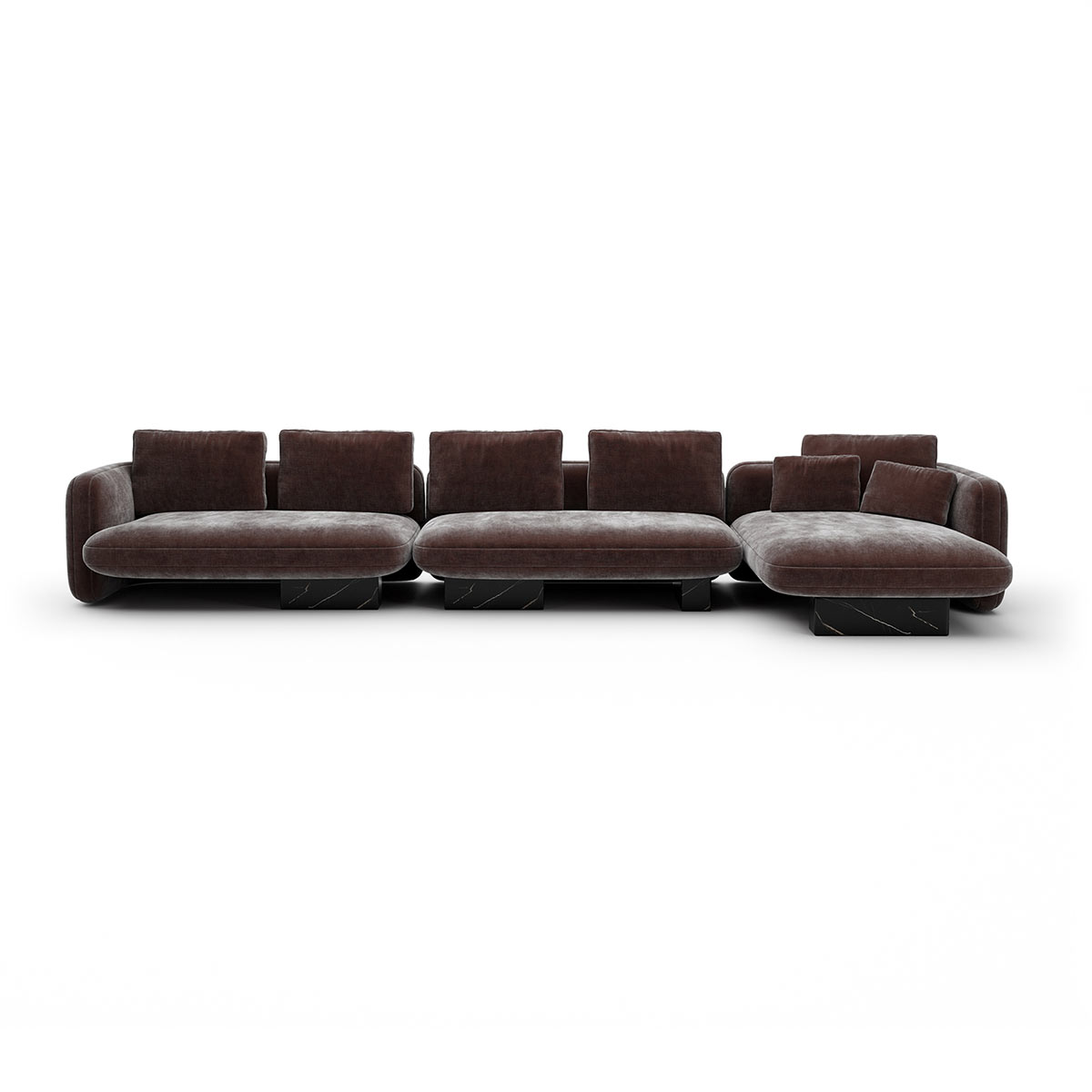 Overlap Sectional Dark Taupe | Caracole Spring 2025 Collection | Elegant Contemporary Luxury Exclusive Designer Furniture