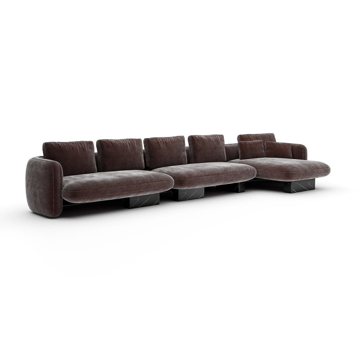 Overlap Sectional Dark Taupe | Caracole Spring 2025 Collection | Elegant Contemporary Luxury Exclusive Designer Furniture