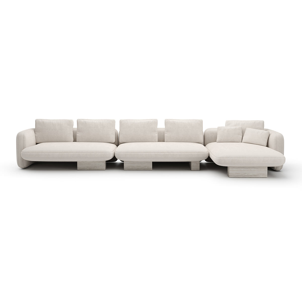 Overlap Sectional Sofa Ecru Linen | Caracole Spring 2025 Collection | Elegant Contemporary Luxury Exclusive Designer Furniture