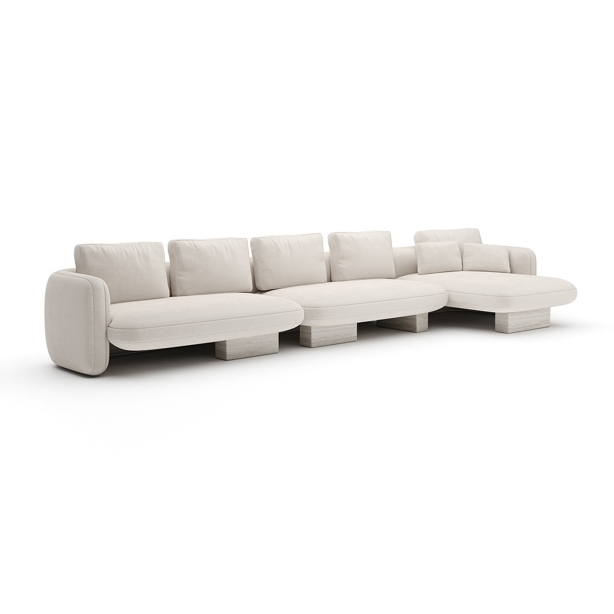 Overlap Sectional Sofa Ecru Linen | Caracole Spring 2025 Collection | Elegant Contemporary Luxury Exclusive Designer Furniture