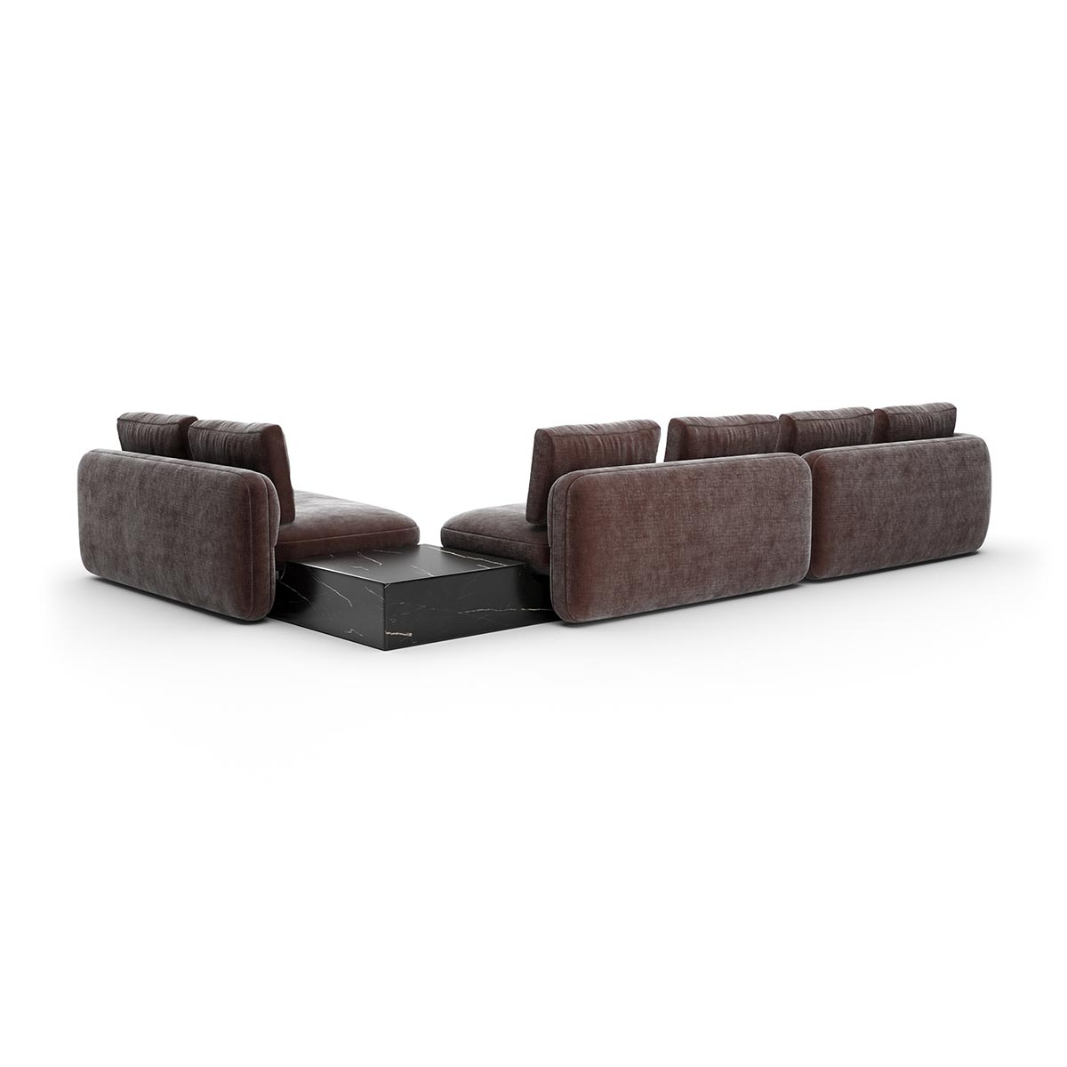 Overlap Sectional Dark Taupe | Caracole Spring 2025 Collection | Elegant Contemporary Luxury Exclusive Designer Furniture
