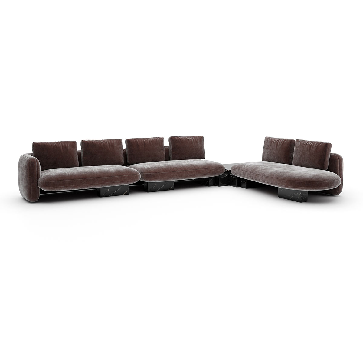 Overlap Sectional Dark Taupe | Caracole Spring 2025 Collection | Elegant Contemporary Luxury Exclusive Designer Furniture