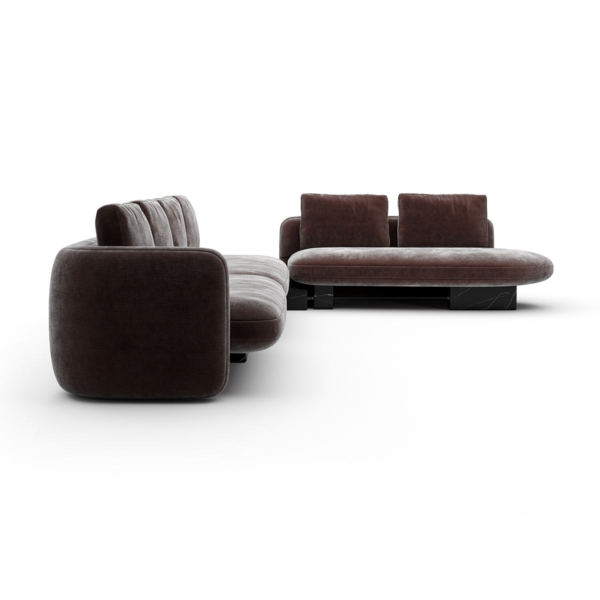 Overlap Sectional Dark Taupe | Caracole Spring 2025 Collection | Elegant Contemporary Luxury Exclusive Designer Furniture