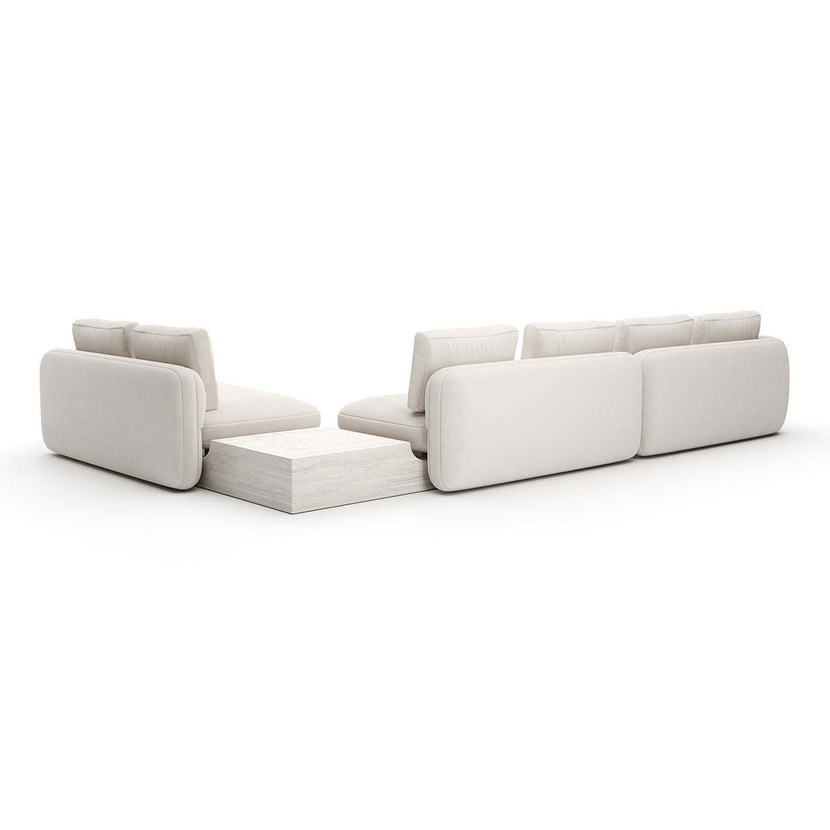 Overlap Sectional Sofa Ecru Linen | Caracole Spring 2025 Collection | Elegant Contemporary Luxury Exclusive Designer Furniture
