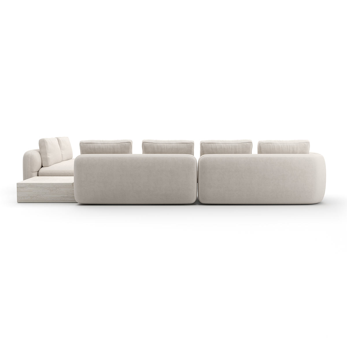 Overlap Sectional Sofa Ecru Linen | Caracole Spring 2025 Collection | Elegant Contemporary Luxury Exclusive Designer Furniture