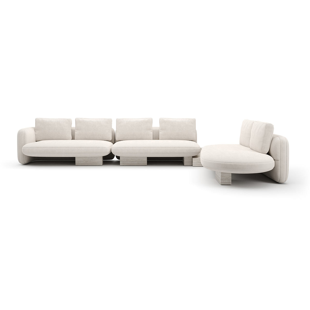 Overlap Sectional Sofa Ecru Linen | Caracole Spring 2025 Collection | Elegant Contemporary Luxury Exclusive Designer Furniture