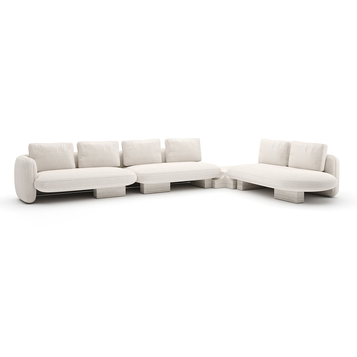 Overlap Sectional Sofa Ecru Linen | Caracole Spring 2025 Collection | Elegant Contemporary Luxury Exclusive Designer Furniture