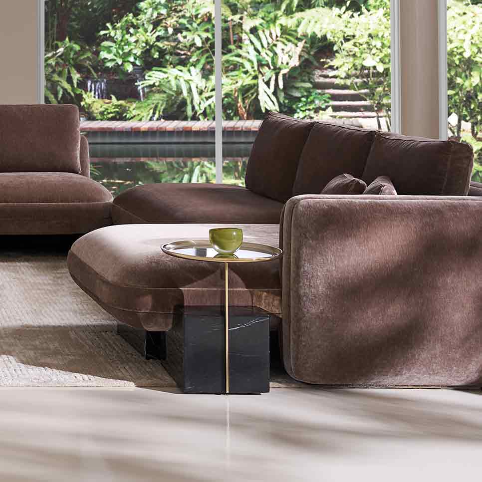 Overlap Sectional Dark Taupe | Caracole Spring 2025 Collection | Elegant Contemporary Luxury Exclusive Designer Furniture