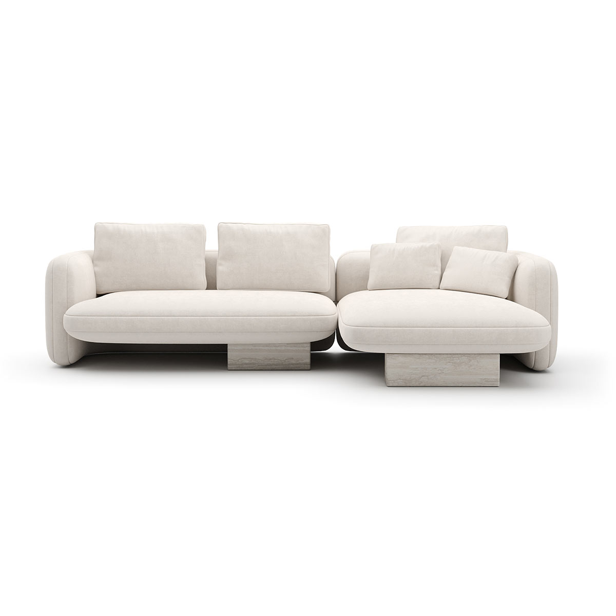 Overlap Sectional Sofa Ecru Linen | Caracole Spring 2025 Collection | Elegant Contemporary Luxury Exclusive Designer Furniture