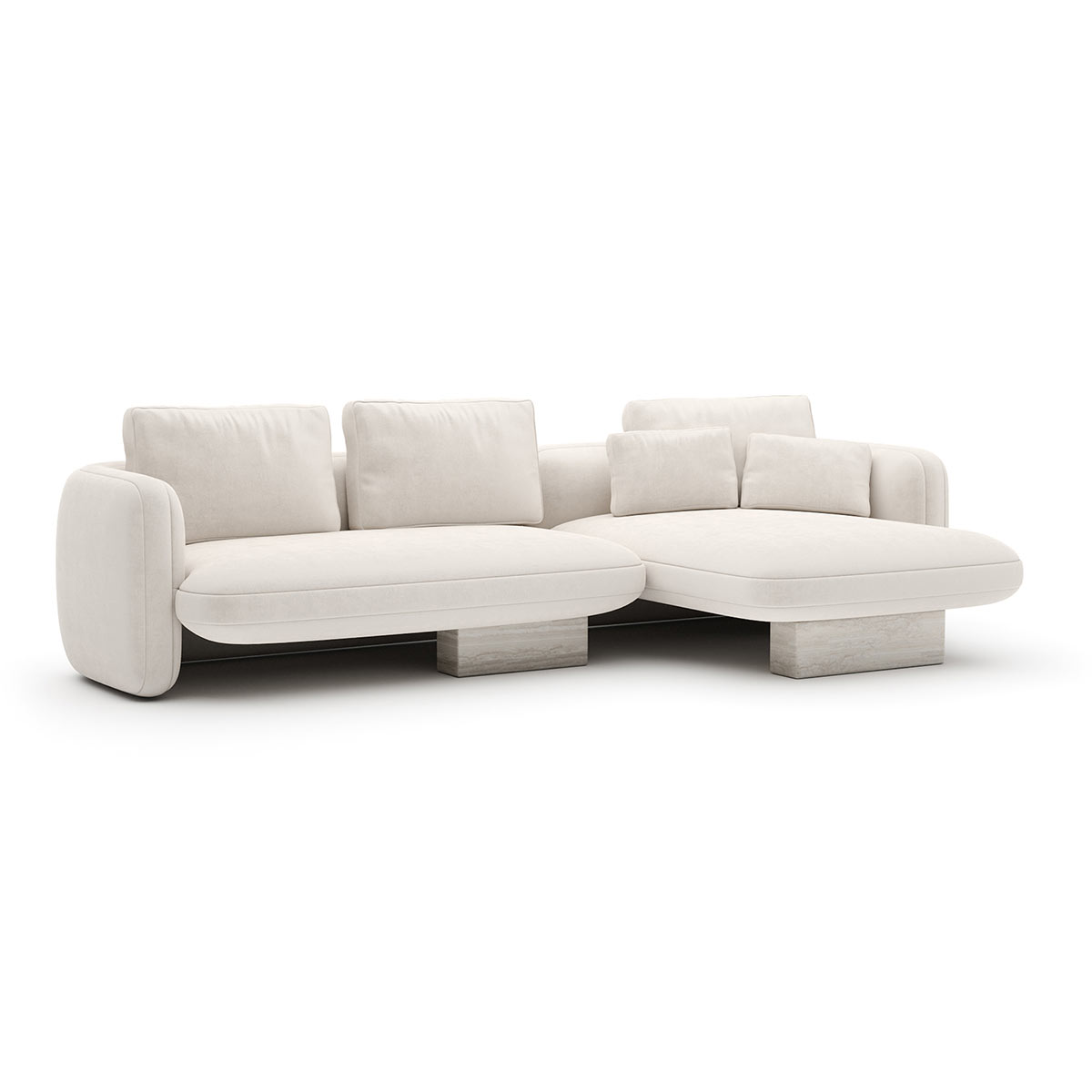Overlap Sectional Sofa Ecru Linen | Caracole Spring 2025 Collection | Elegant Contemporary Luxury Exclusive Designer Furniture