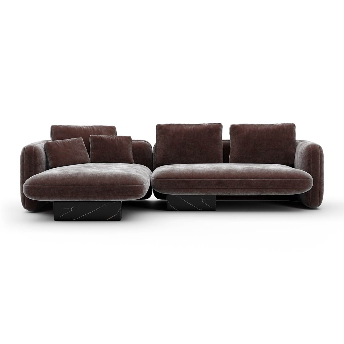 Overlap Sectional Dark Taupe | Caracole Spring 2025 Collection | Elegant Contemporary Luxury Exclusive Designer Furniture