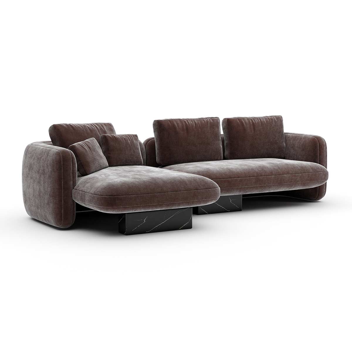 Overlap Sectional Dark Taupe | Caracole Spring 2025 Collection | Elegant Contemporary Luxury Exclusive Designer Furniture