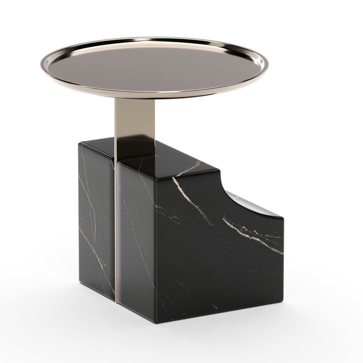 Overlap Sectional – Accent Table Dark | Caracole Spring 2025 Collection | Elegant Contemporary Luxury Exclusive Designer Furniture