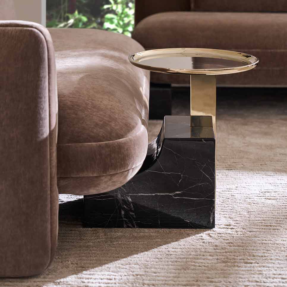 Overlap Sectional – Accent Table Dark | Caracole Spring 2025 Collection | Elegant Contemporary Luxury Exclusive Designer Furniture