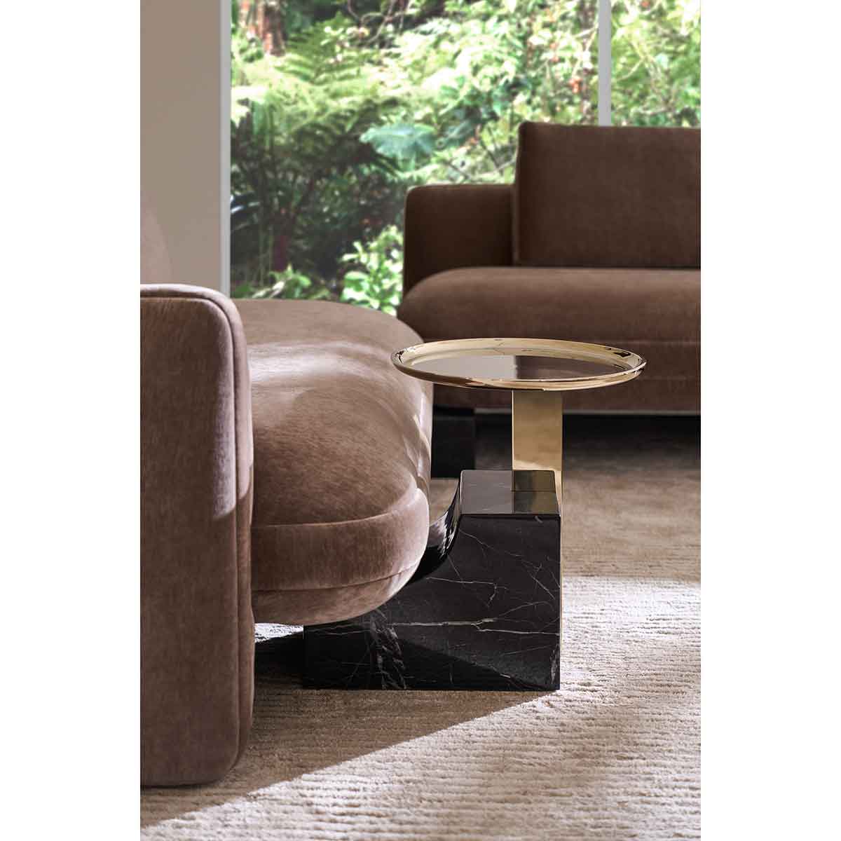 Overlap Sectional – Accent Table Dark | Caracole Spring 2025 Collection | Elegant Contemporary Luxury Exclusive Designer Furniture
