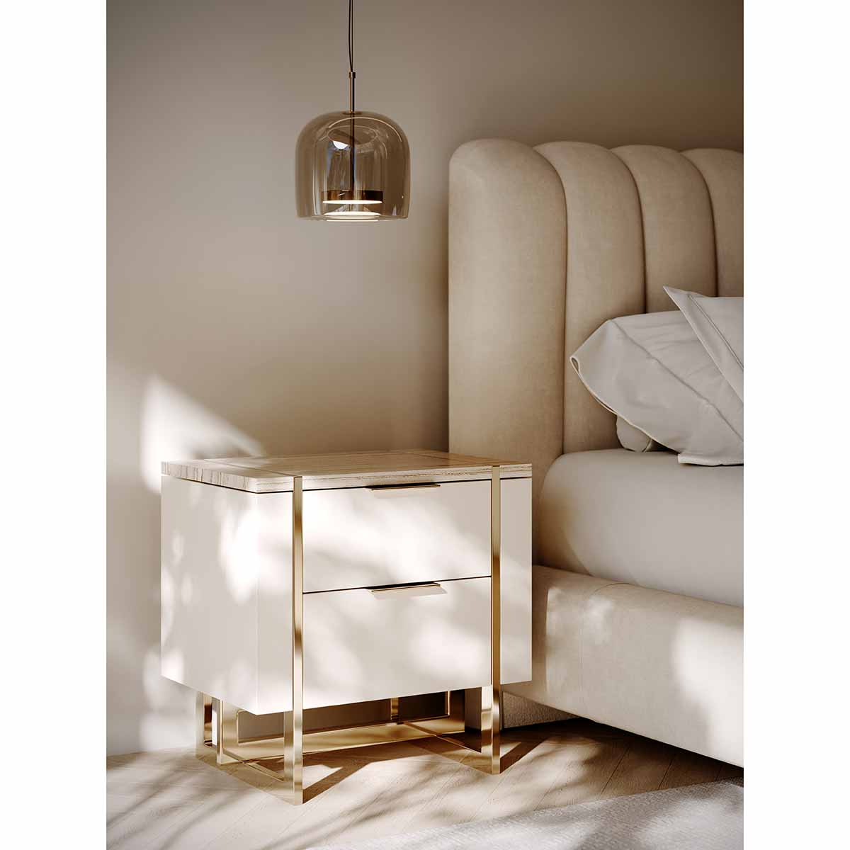 Wish You Were Here Nightstand | Caracole Spring 2025 Collection | Elegant Contemporary Luxury Exclusive Designer Furniture