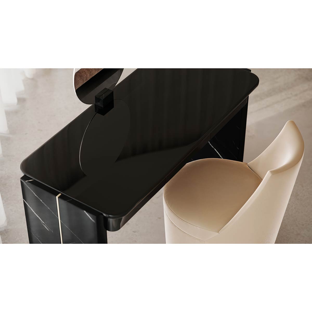 Overlap Vanity Dark | Caracole Spring 2025 Collection | Elegant Contemporary Luxury Exclusive Designer Furniture
