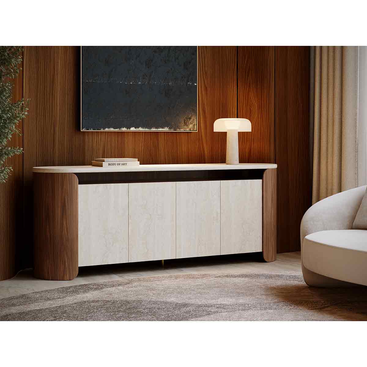Fleur Open Sideboard | Caracole Spring 2025 Collection | Elegant Contemporary Luxury Exclusive Designer Furniture