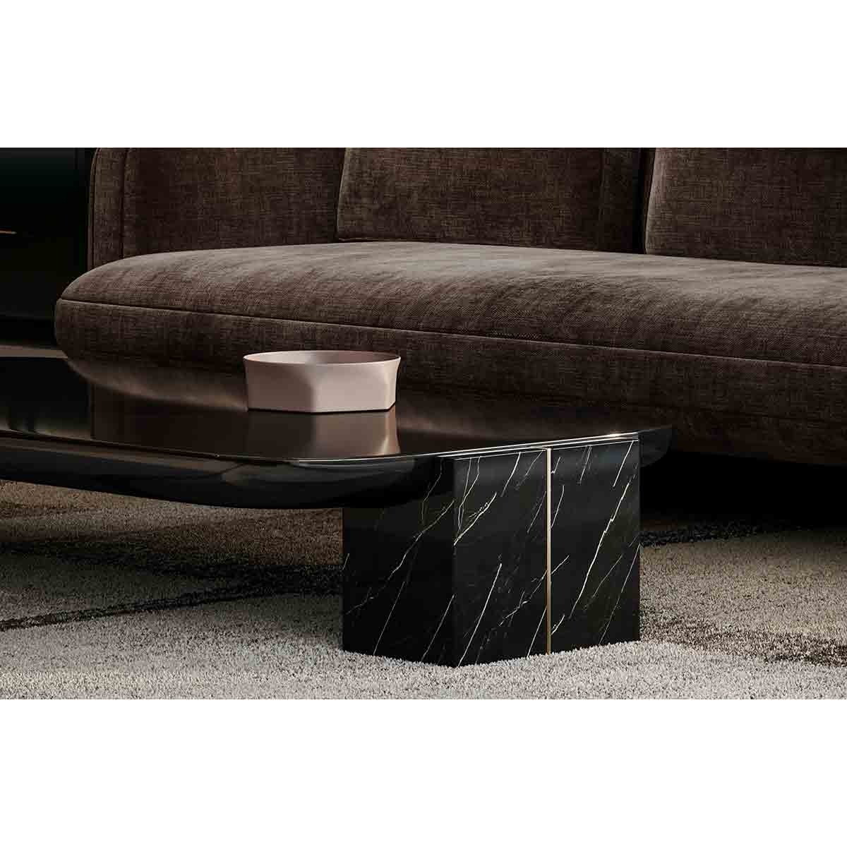 Overlap Rectangular Cocktail Table Dark | Caracole Spring 2025 Collection | Elegant Contemporary Luxury Exclusive Designer Furniture