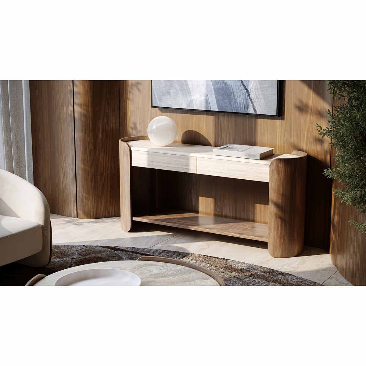 Fleur Console Table | Caracole Spring 2025 Collection | Elegant Contemporary Luxury Exclusive Designer Furniture
