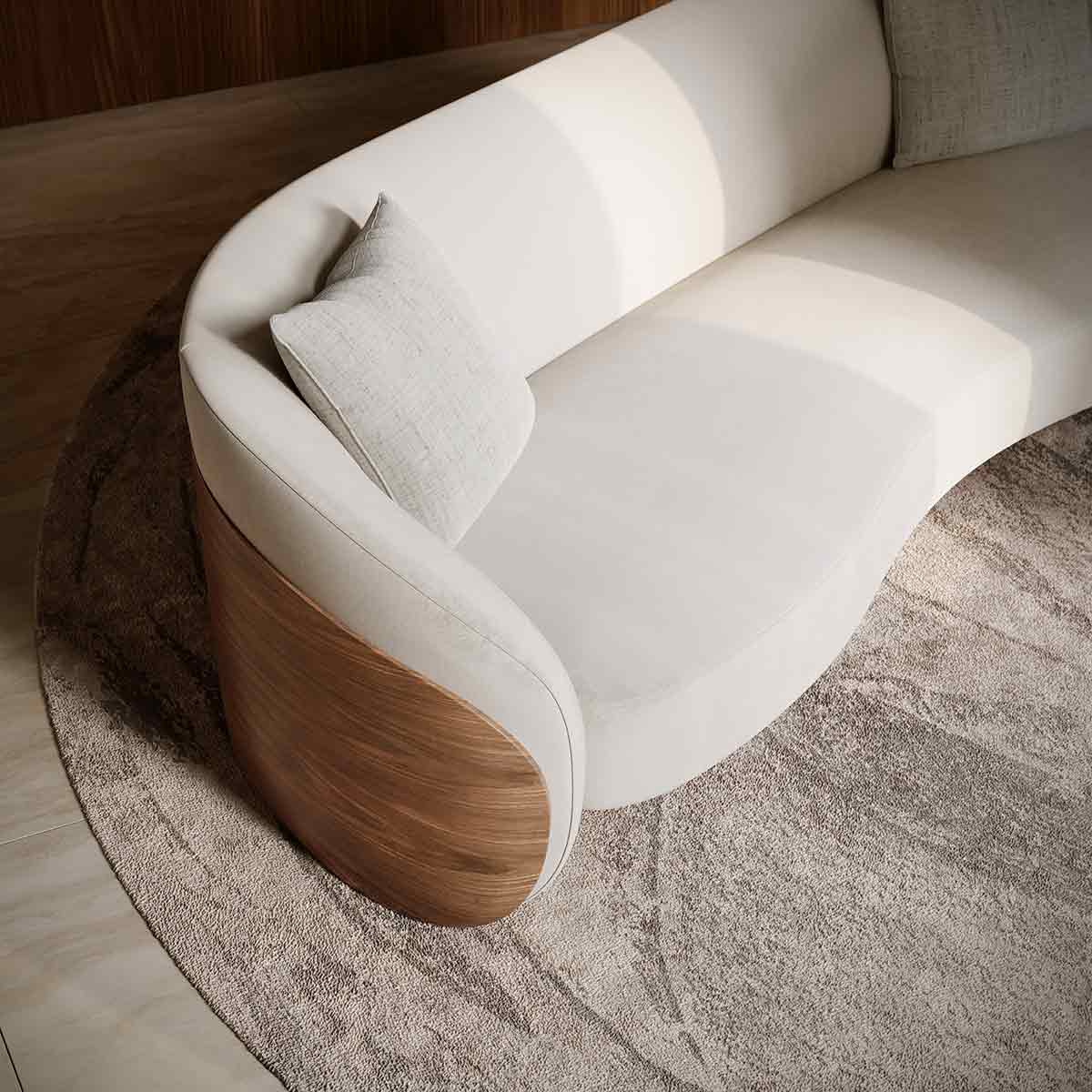 Fleur Wood Back Sofa | Caracole Spring 2025 Collection | Elegant Contemporary Luxury Exclusive Designer Furniture
