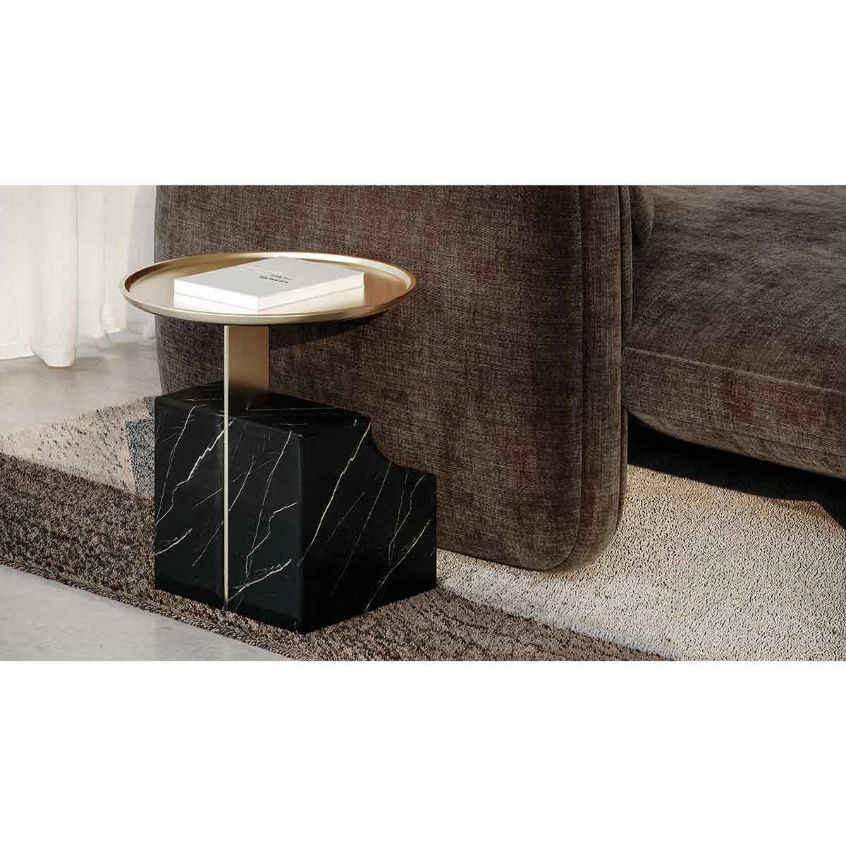 Overlap Sectional – Accent Table Dark | Caracole Spring 2025 Collection | Elegant Contemporary Luxury Exclusive Designer Furniture