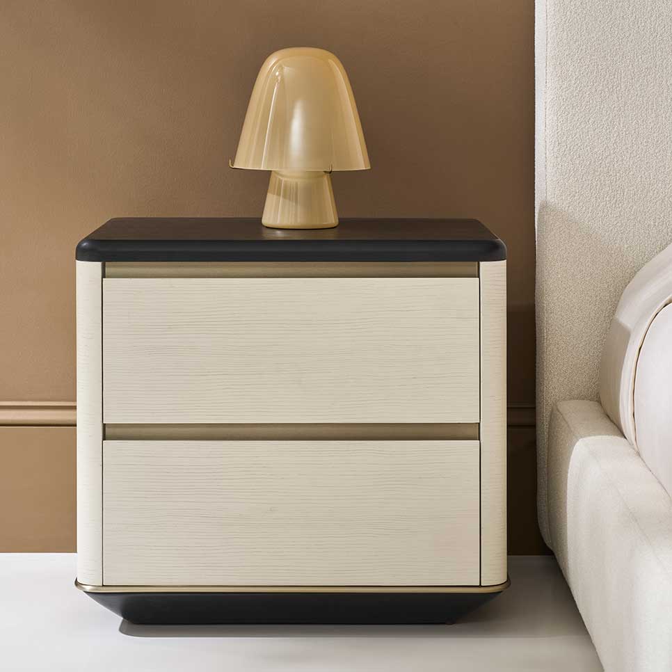 Madera Plinth Nightstand – Opal | Caracole Fall 2025 | Elegant Contemporary Luxury Exclusive Designer Furniture