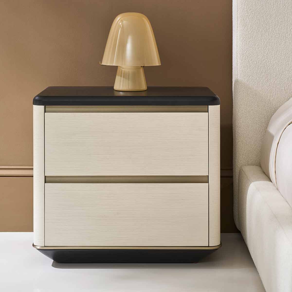Madera Plinth Nightstand – Opal | Caracole Fall 2025 | Elegant Contemporary Luxury Exclusive Designer Furniture