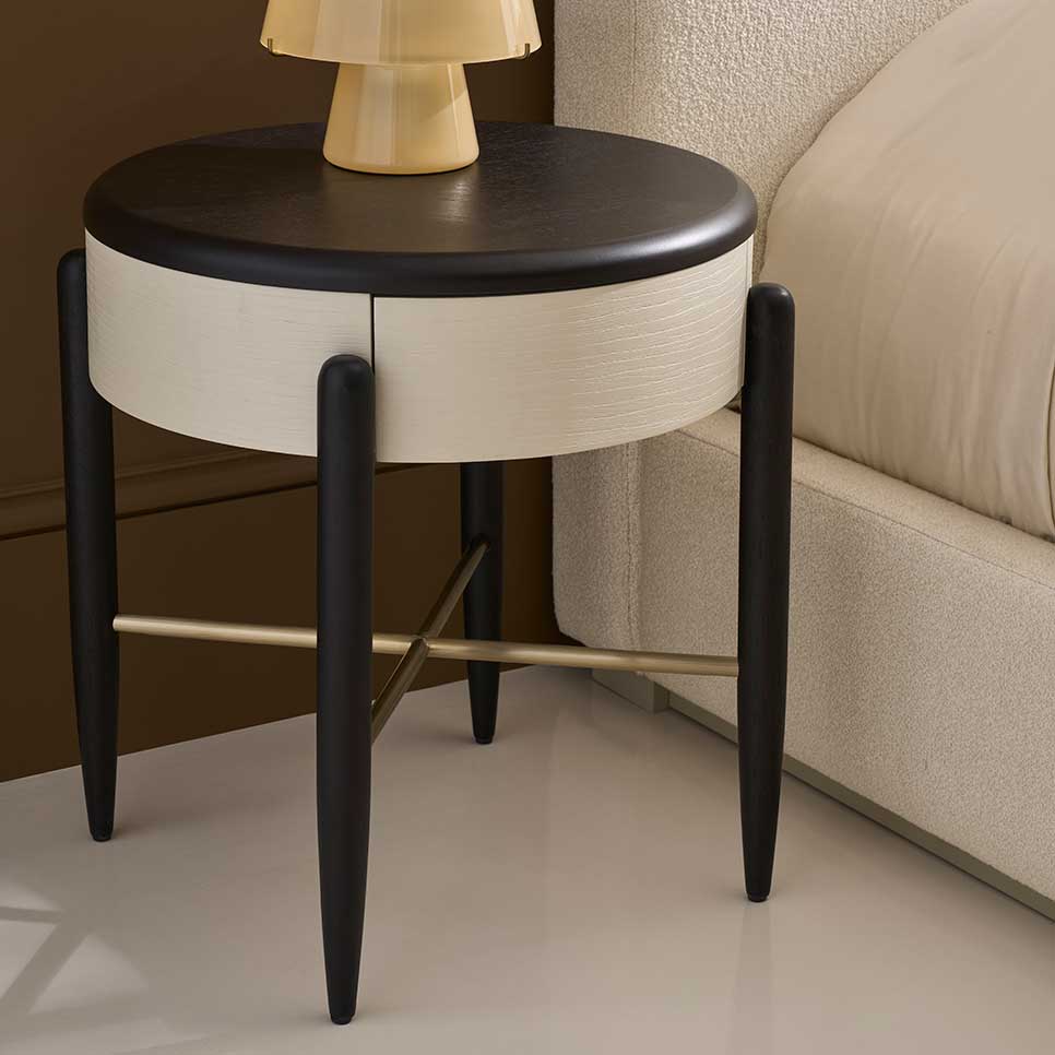 Madera Accent Nightstand – Opal | Caracole Fall 2025 | Elegant Contemporary Luxury Exclusive Designer Furniture