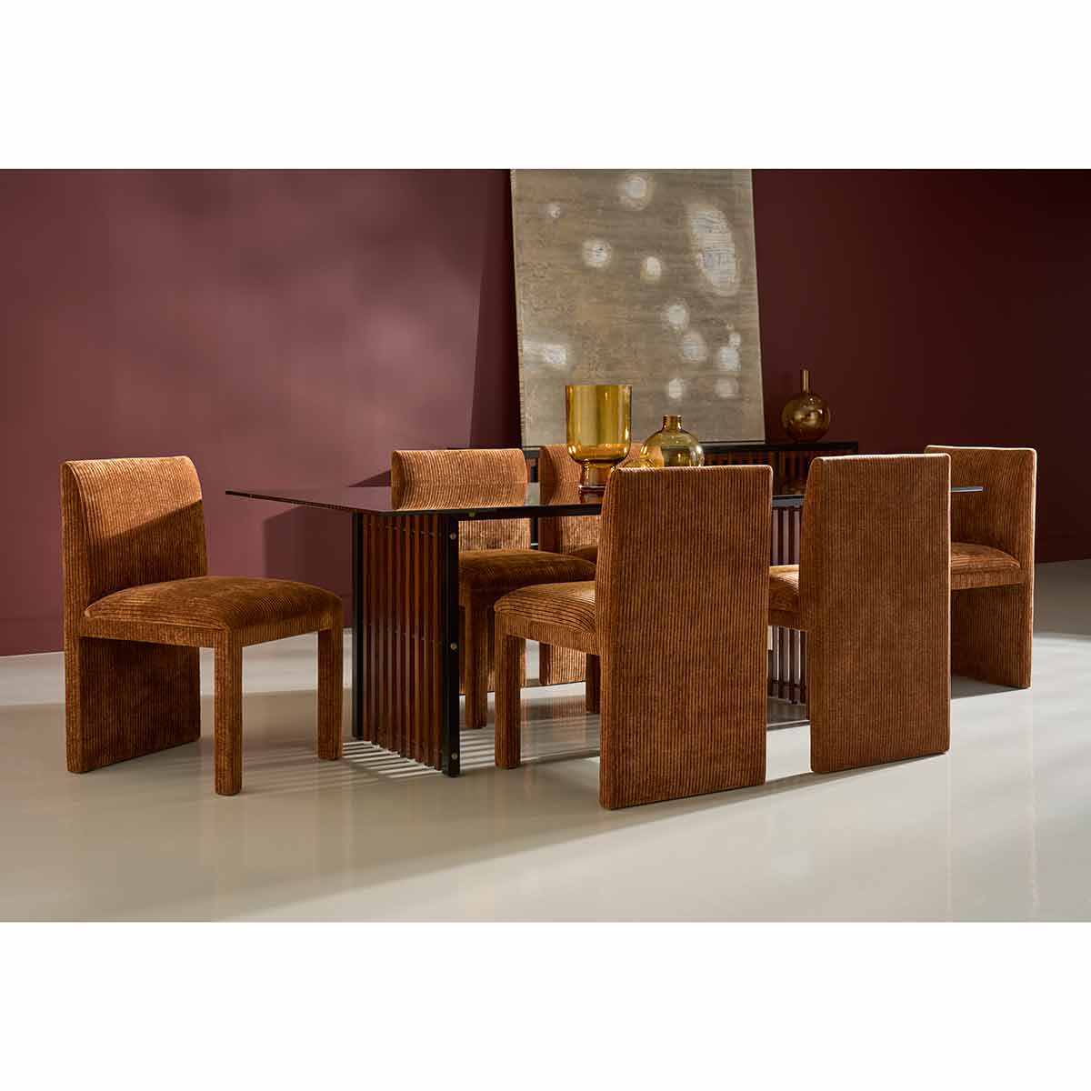 Pinstripe Dining Table | Caracole Fall 2025 | Elegant Contemporary Luxury Exclusive Designer Furniture