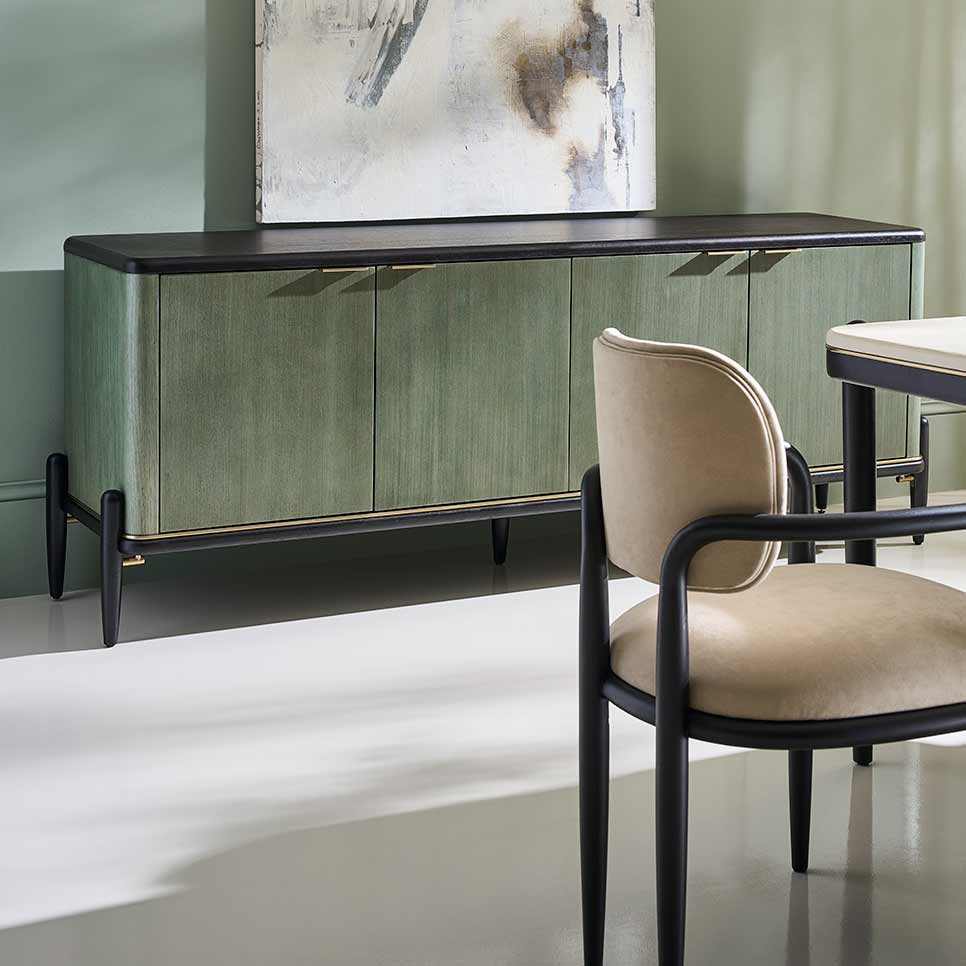 Madera Sideboard – Verdigris | Caracole Fall 2025 | Elegant Contemporary Luxury Exclusive Designer Furniture