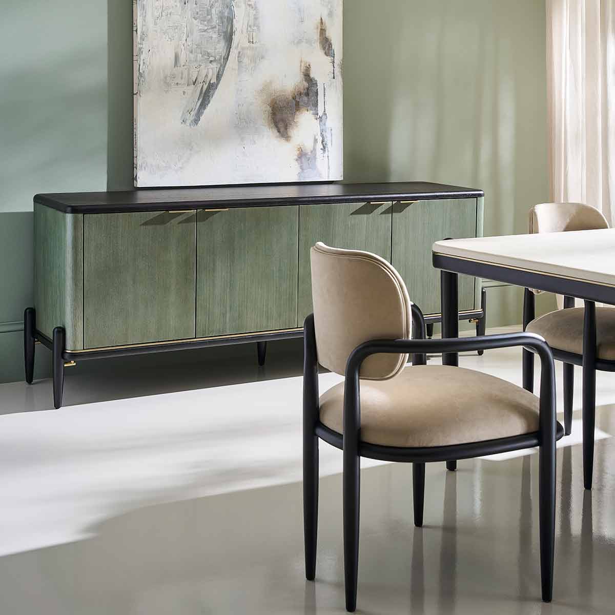 Madera Sideboard – Verdigris | Caracole Fall 2025 | Elegant Contemporary Luxury Exclusive Designer Furniture