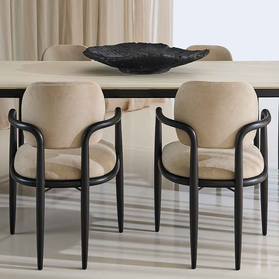 Madera Dining Armchair | Caracole Fall 2025 | Elegant Contemporary Luxury Exclusive Designer Furniture