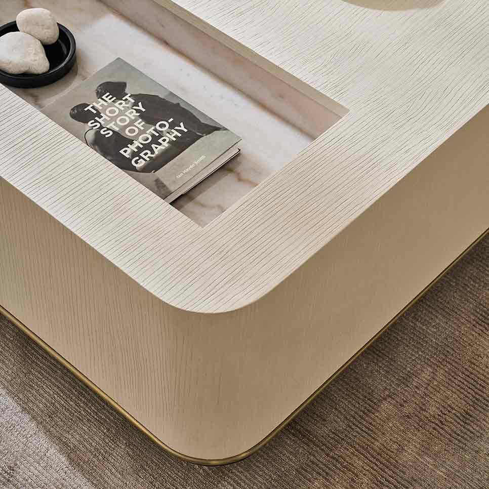 Madera Plinth Cocktail Table | Caracole Fall 2025 | Elegant Contemporary Luxury Exclusive Designer Furniture