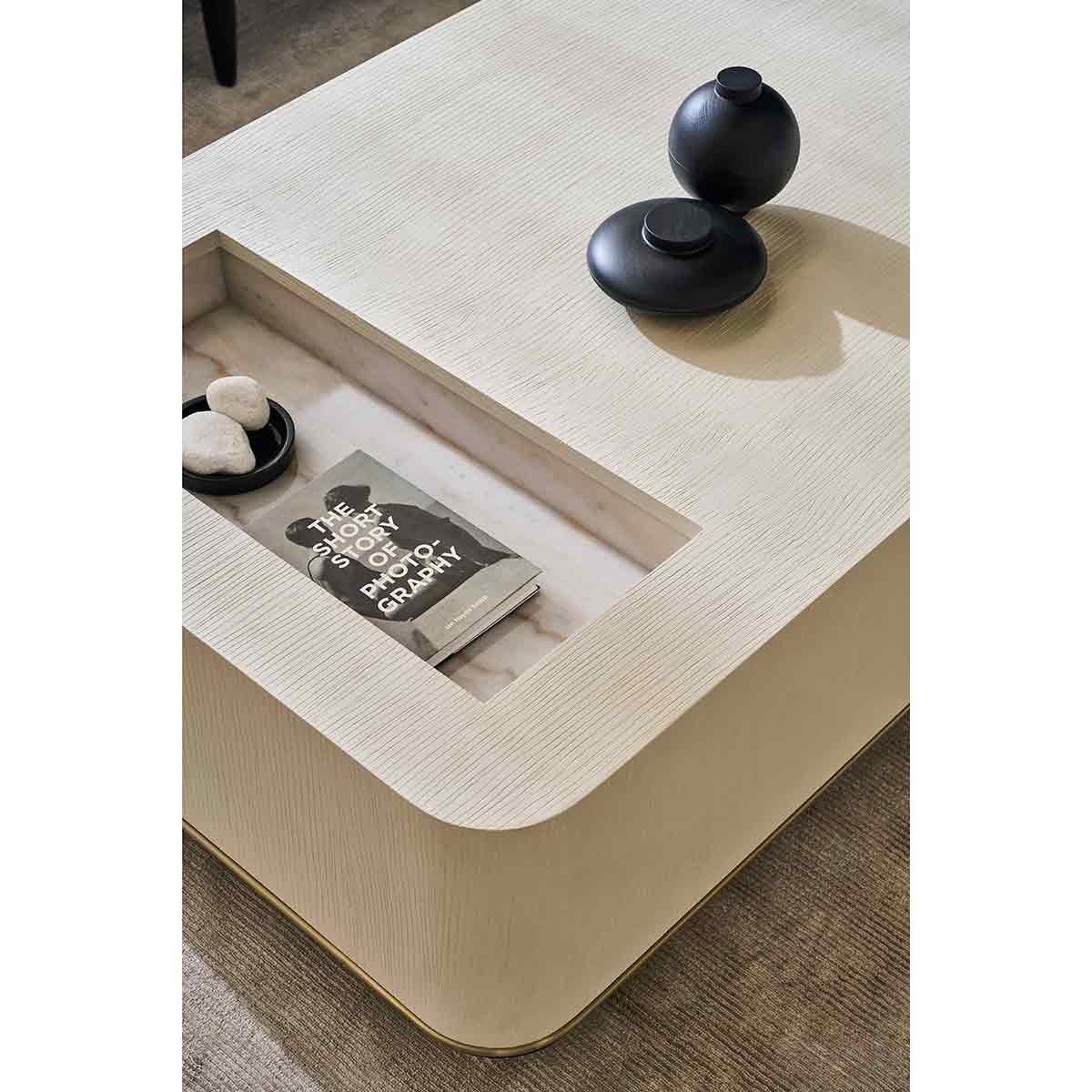 Madera Plinth Cocktail Table | Caracole Fall 2025 | Elegant Contemporary Luxury Exclusive Designer Furniture