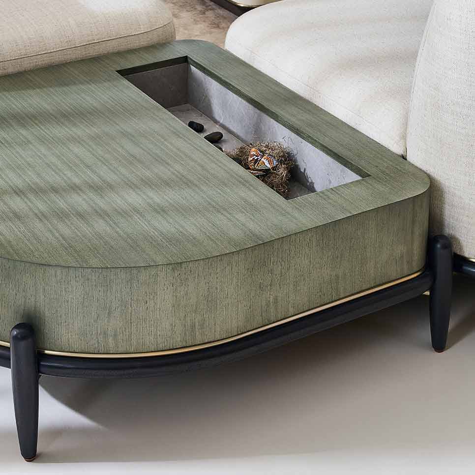 Madera Corner Cocktail Table | Caracole Fall 2025 | Elegant Contemporary Luxury Exclusive Designer Furniture